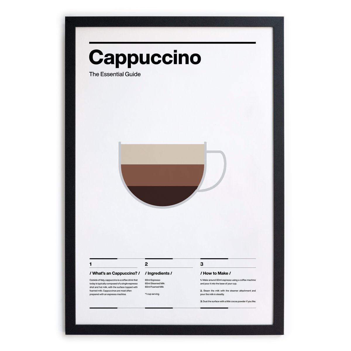 Tableau avec cadre BOISSONS CHAUDES cappuccino, REALLY NICE THINGS