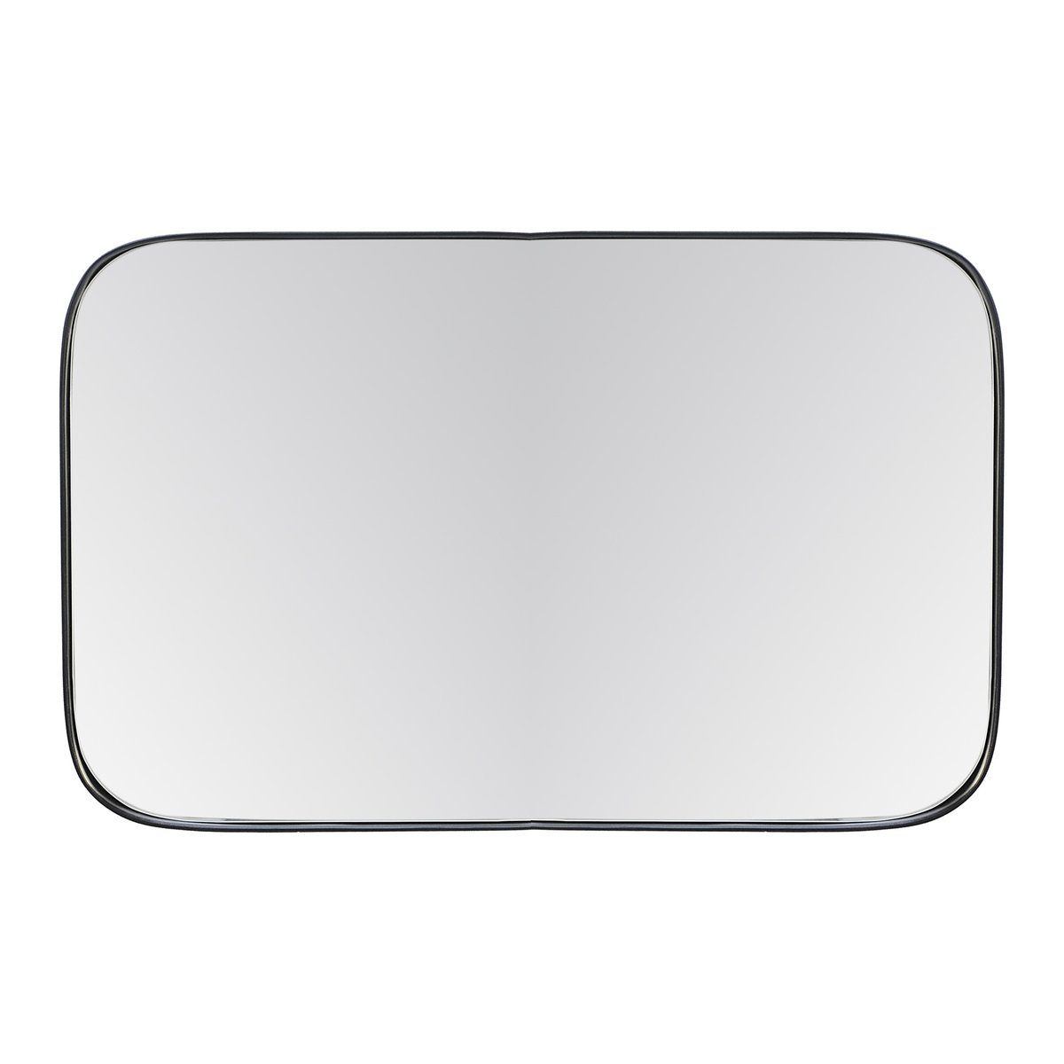 Miroir rectangulaire aux bords arrondis 100x70cm noir, EMDE