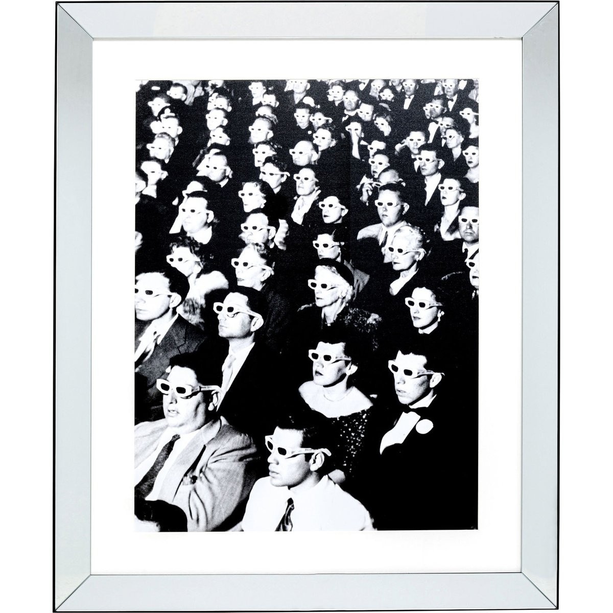 Affiche encadrée spectateurs noir et blanc, KARE DESIGN