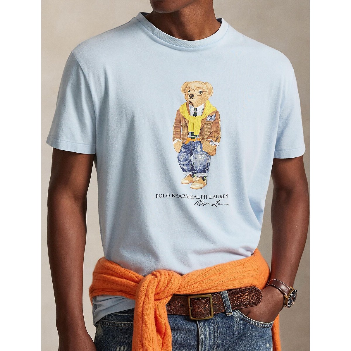 Short Sleeve T-Shirt with Bear Logo light blue, POLO RALPH LAUREN