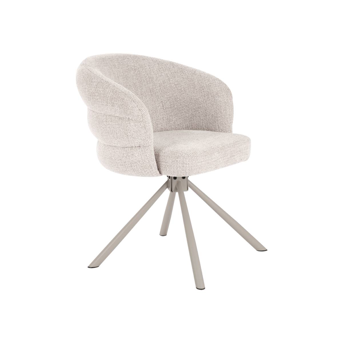 Chaise tissu pieds métal FLORINE blanc, MADE IN MEUBLES