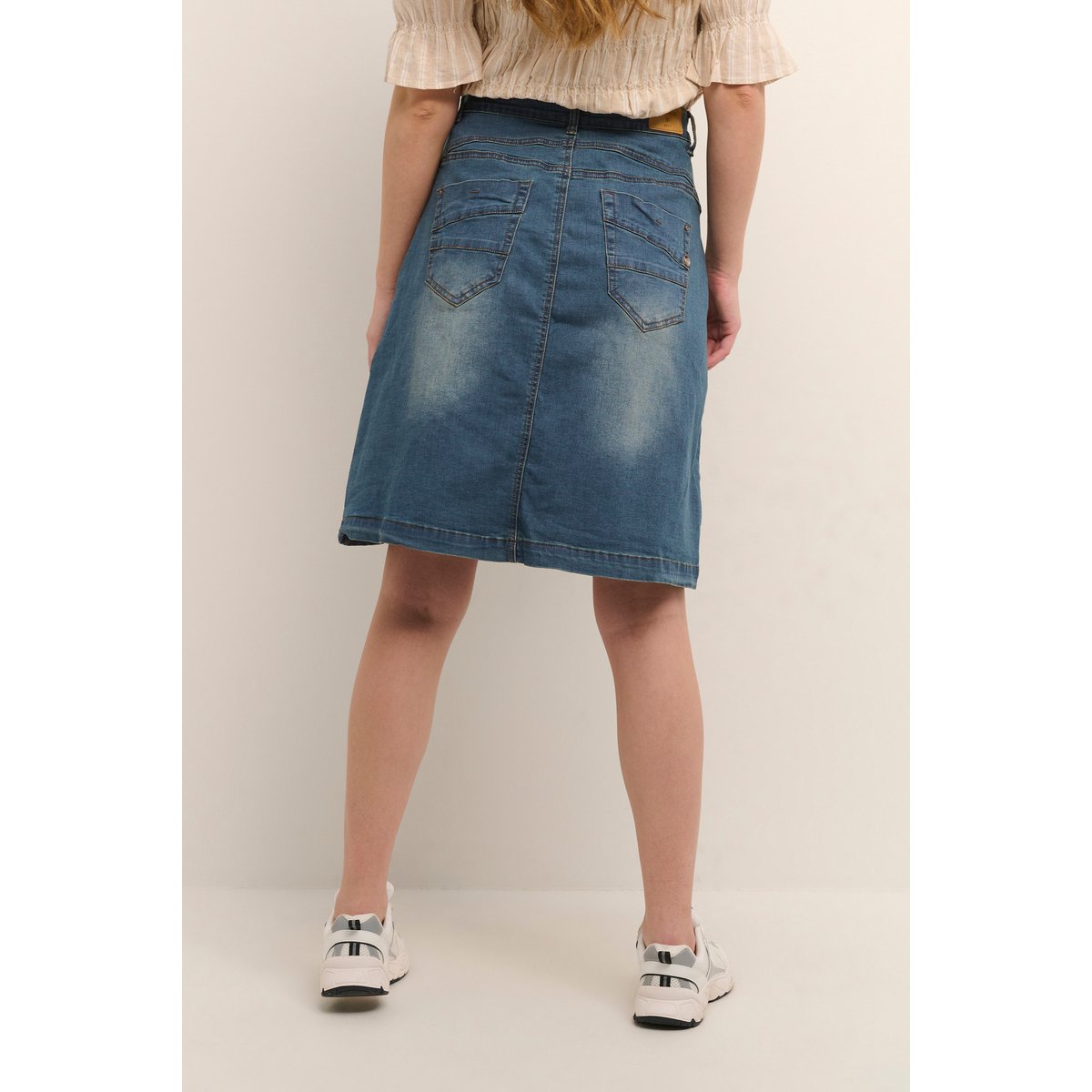 Denim skirt bleu light blue denim, CREAM