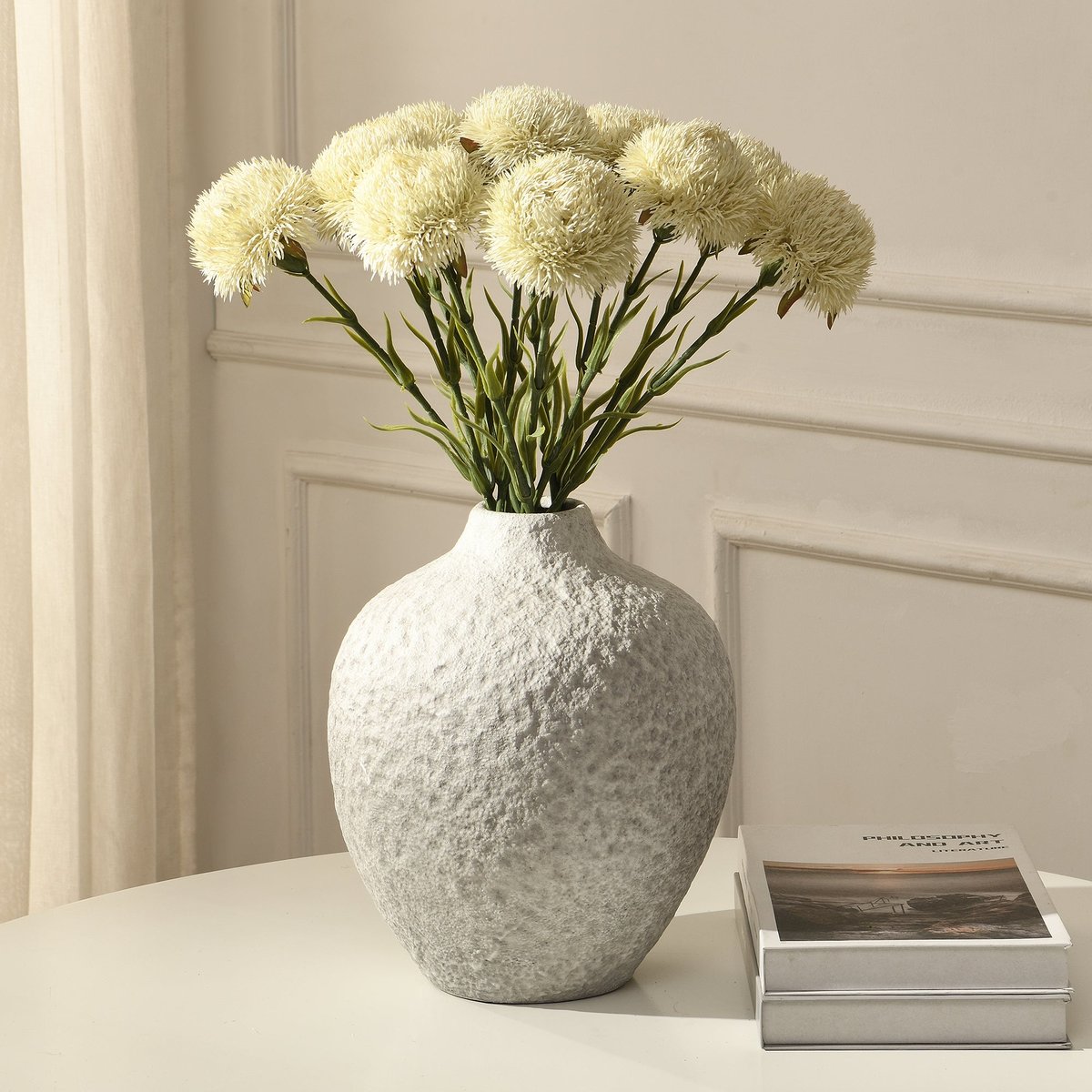 Tige de chardon artificiel H60 LES ESSENTIELS blanc, SIA