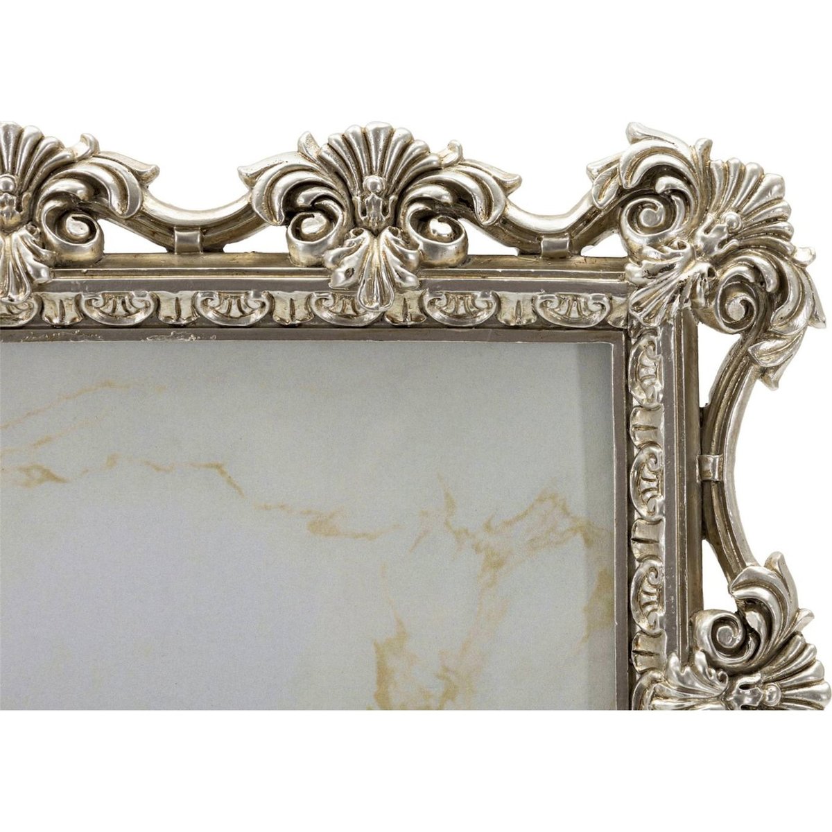 Cadre photo baroque ornements sous verre GLAM argenté, RECOLLECTION