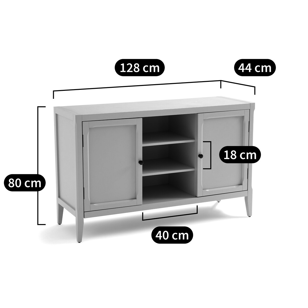Meuble sous vasque Eugénie, L130 cm naturel, LA REDOUTE INTERIEURS