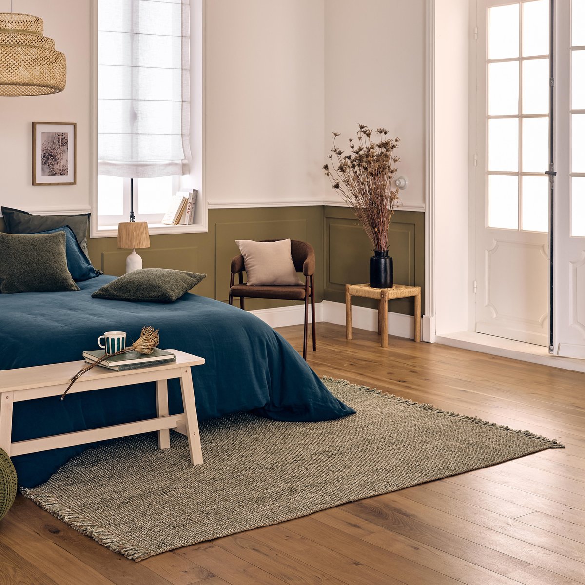 Tapis en jute, COMFY vert, INSPIRE