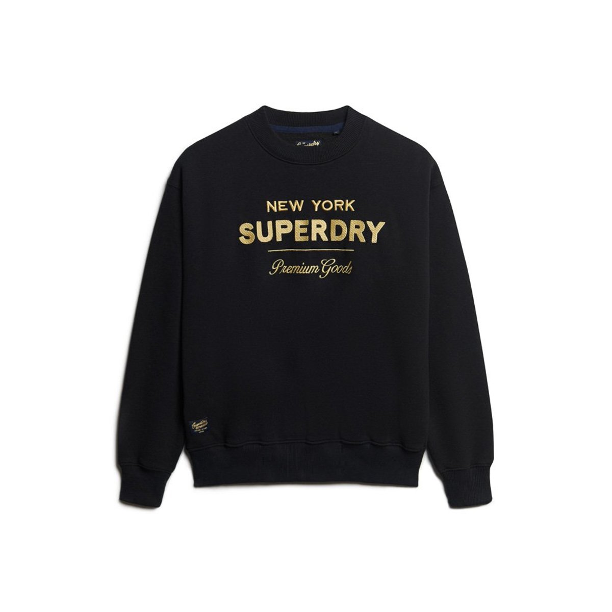 Sweat à logo métallisé Luxe noir, SUPERDRY
