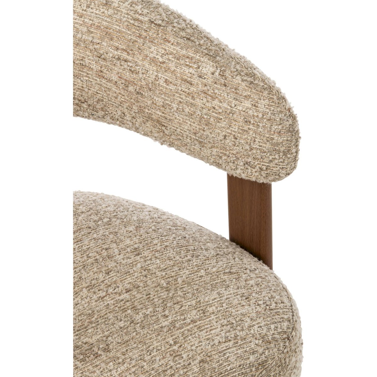 Fauteuil enveloppant en tissu bouclé écru, RECOLLECTION
