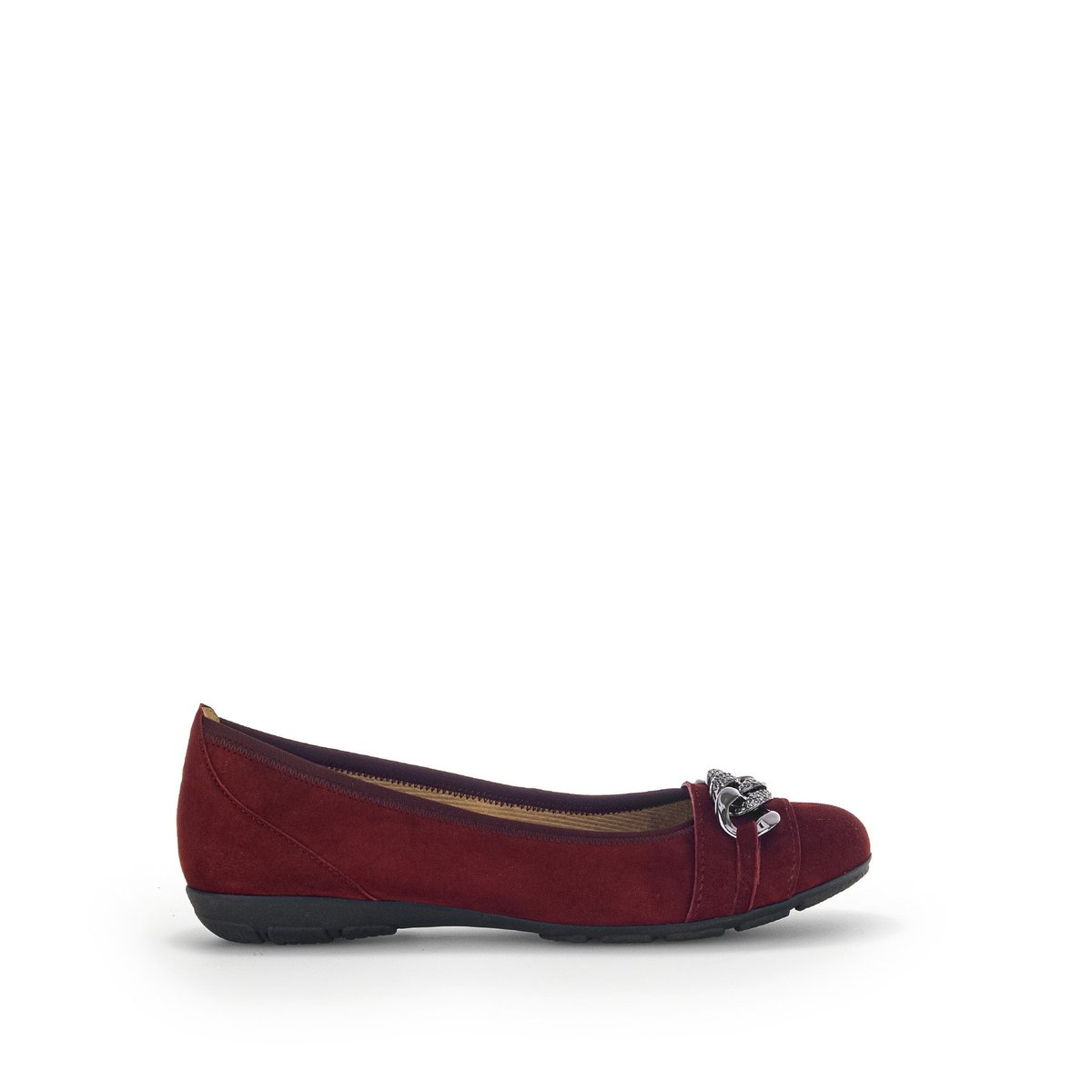 Ballerines en velours à talon décroché bordeaux velours, GABOR