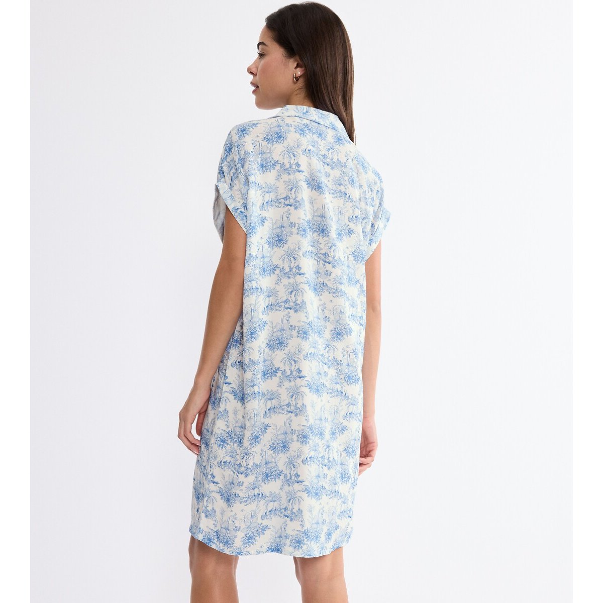 Chemise de nuit imprimée BOYFRIEND FIT imprimé fleur bleu, TRIUMPH