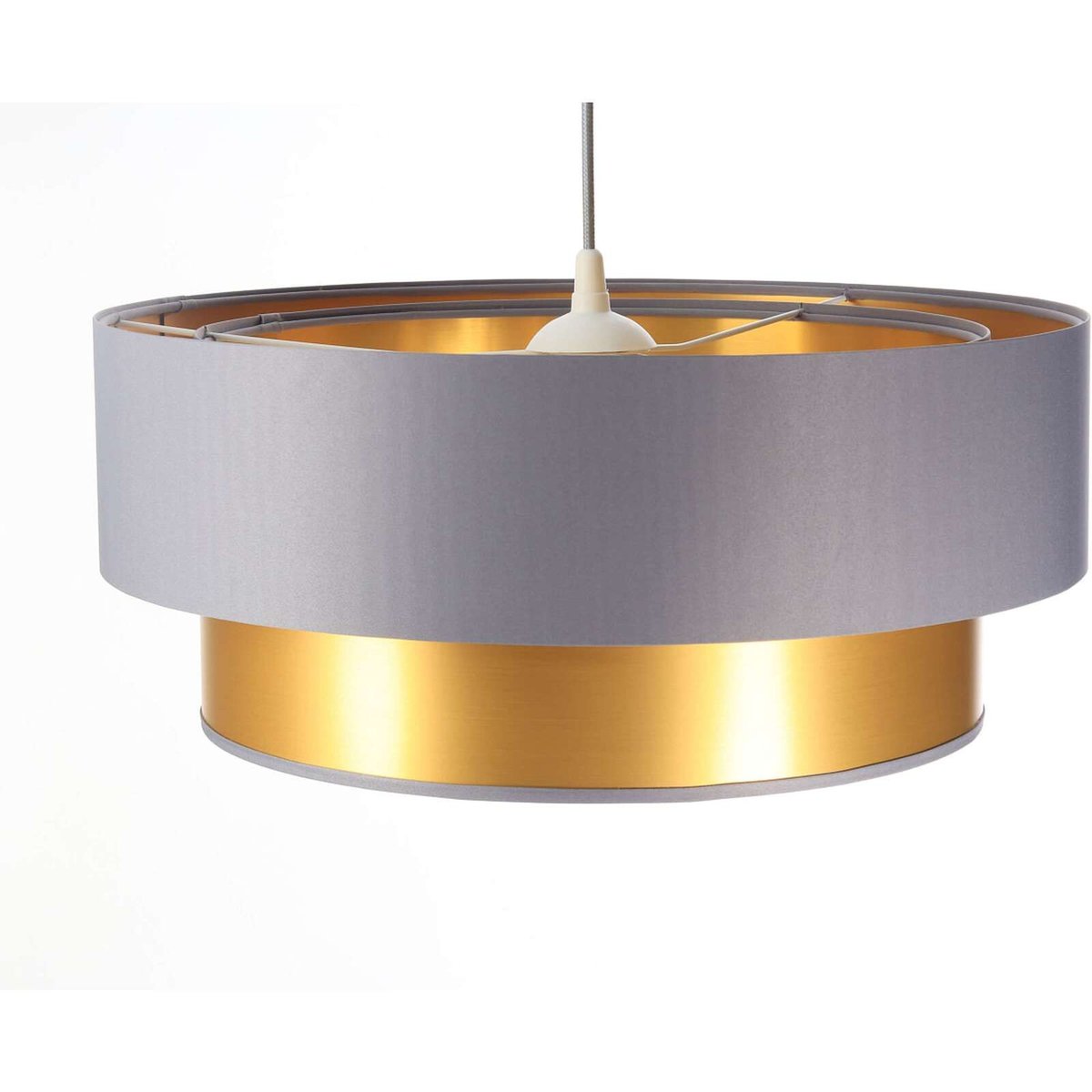 Suspension en tissu, DUO ÉLÉGANT gris et argent satiné et brillant, BPS KONCEPT