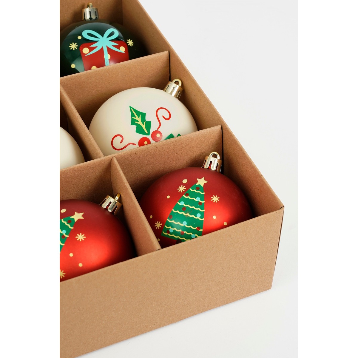Lot de 9 boules de Noël incassables YALLY multicolores, MICA DECORATIONS