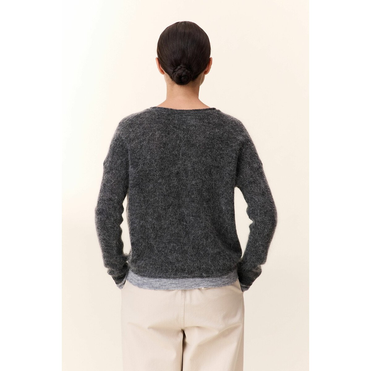 Millipe Crew Neck Jumper grey, LEON & HARPER