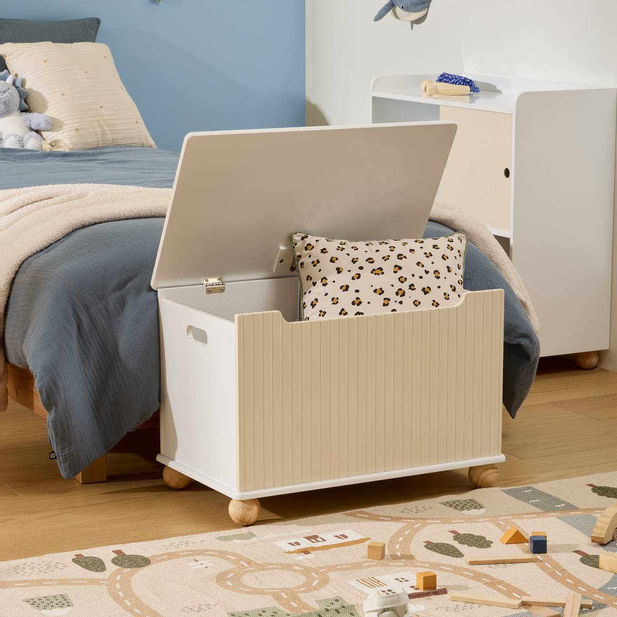 Coffre de rangement pour enfant BOULI beige, ATMOSPHERA FOR KIDS