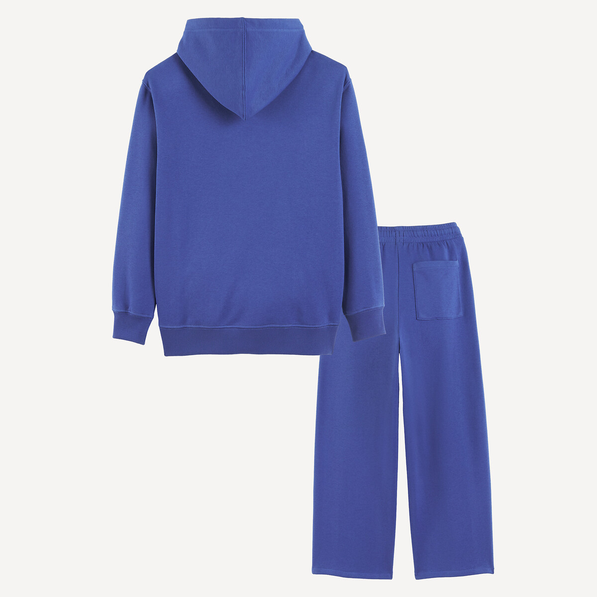 Conjunto de 2 peças, sweat com capuz e calças de desporto, em moletão azul, LA REDOUTE COLLECTIONS