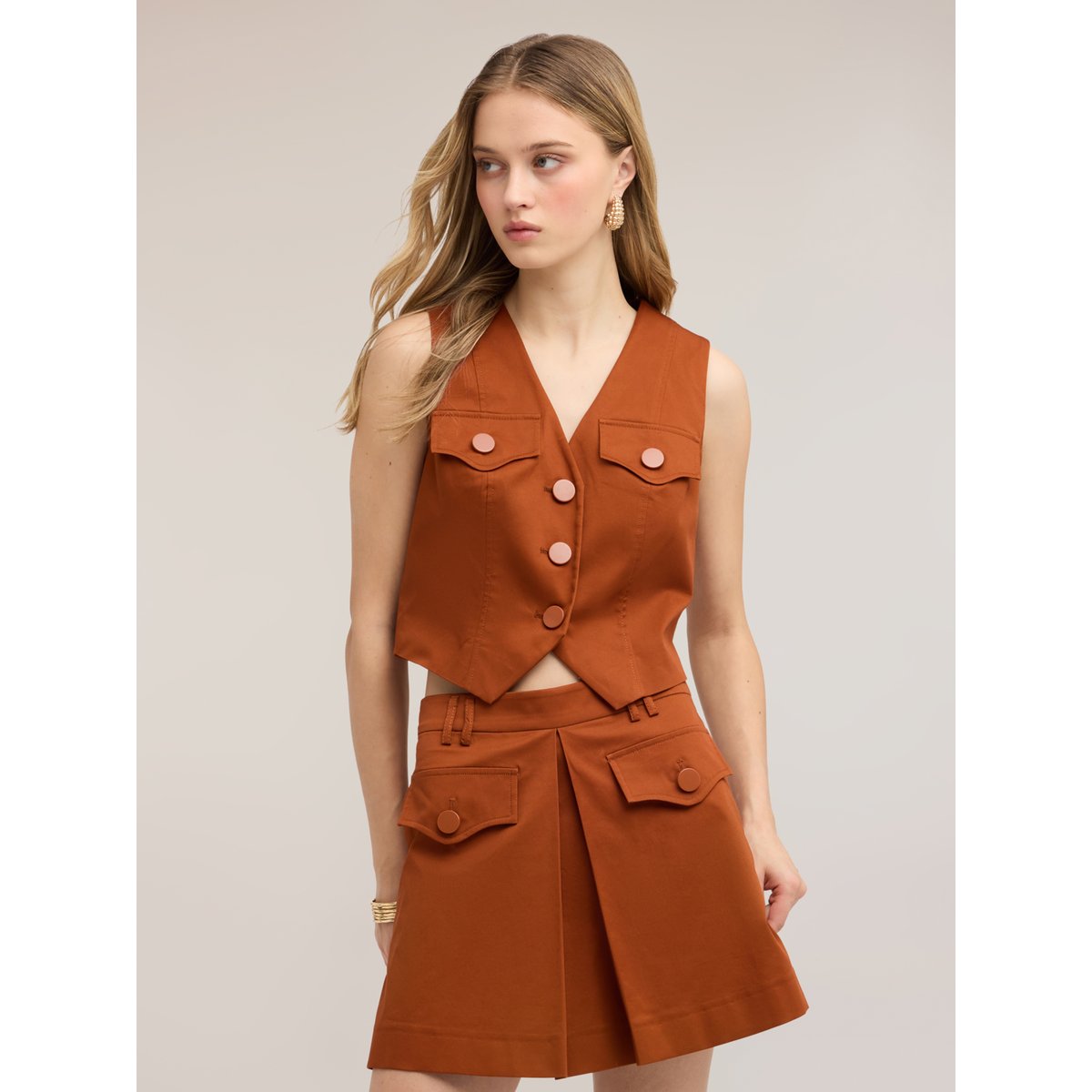 Gilet court orange soleil, MOTIVI