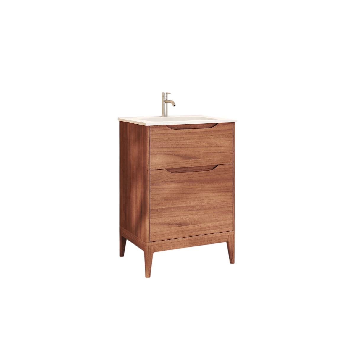 Meuble Salle De Bain en Manguier massif, GABRIELLE marron foncé, TIKAMOON