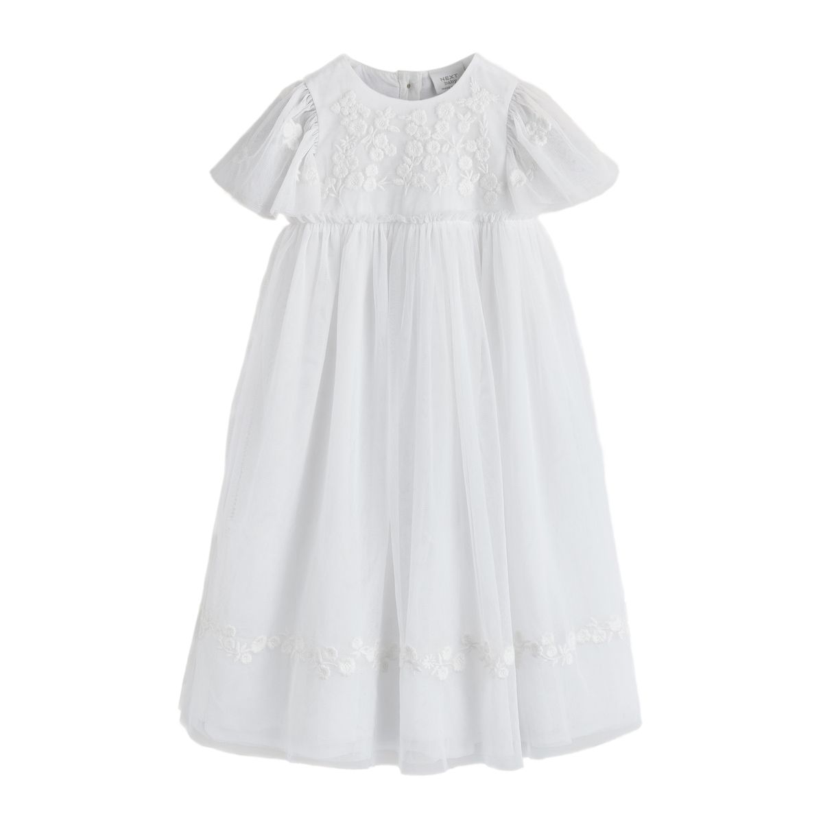 Robe bébé en mesh à broderies florales occasion blanche, NEXT