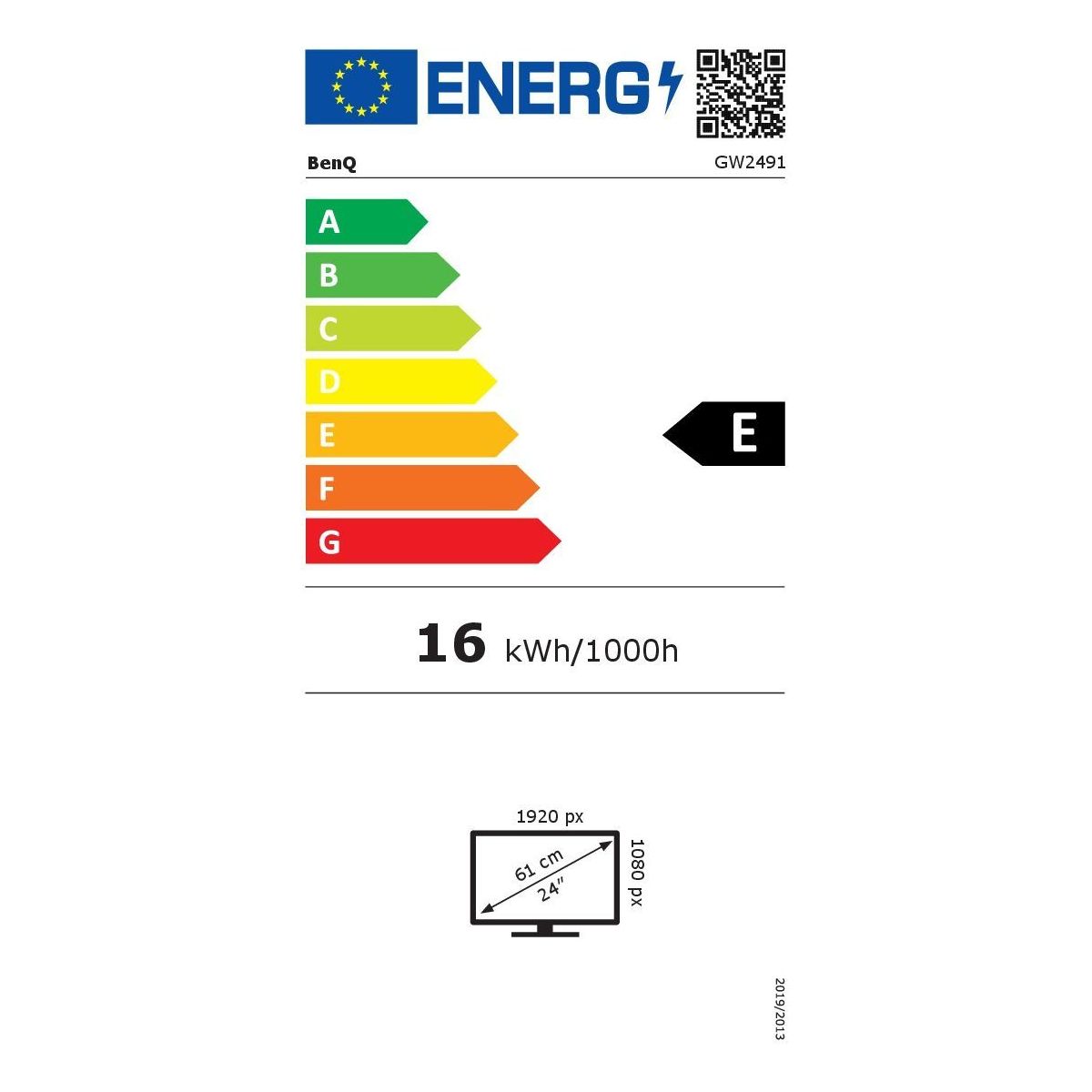 Ecran PC GW2491 24" IPS Full HD 100 Hz couleur unique, BENQ