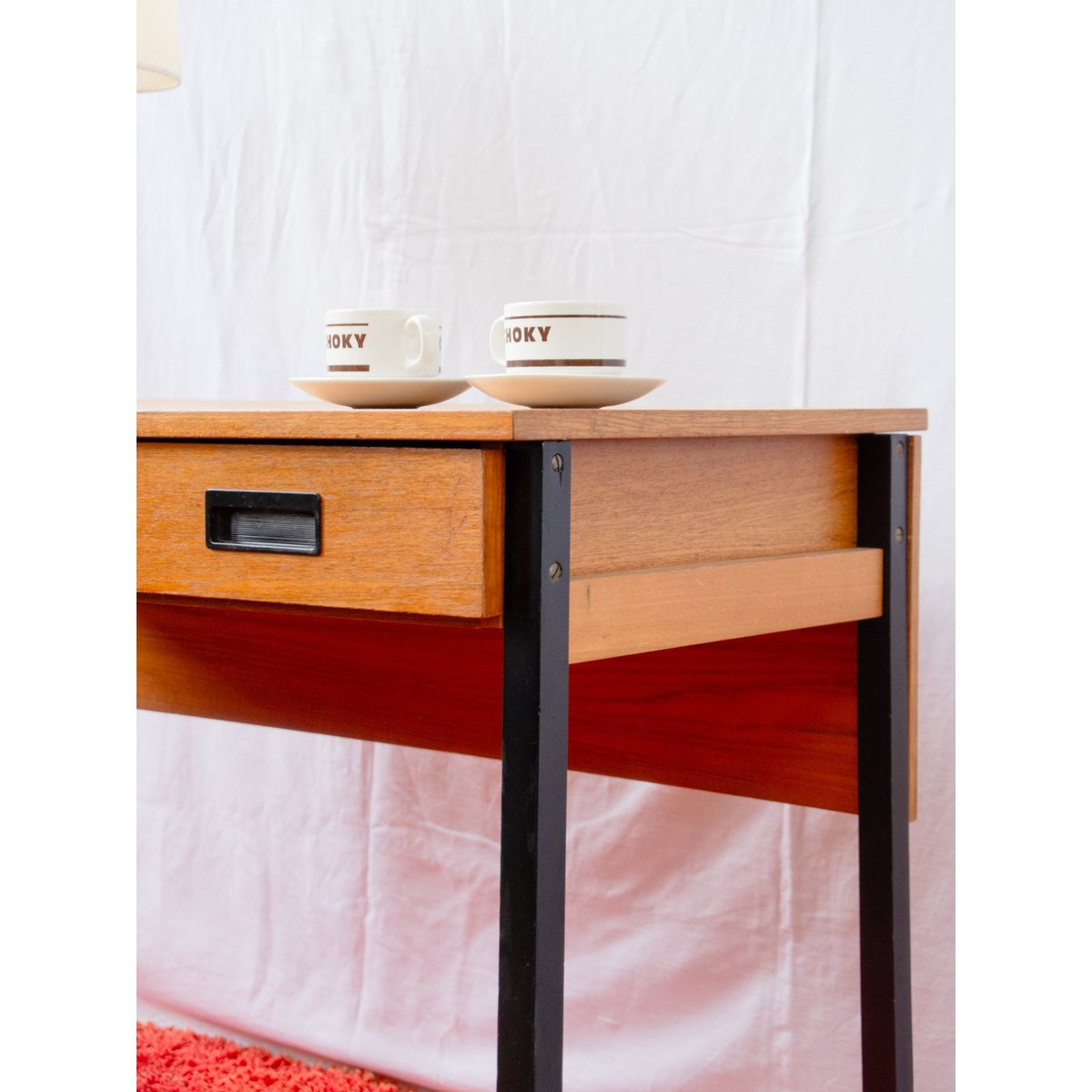 Bureau en chêne Yvan N°591 - Bon état bois clair, DEBONGOUT
