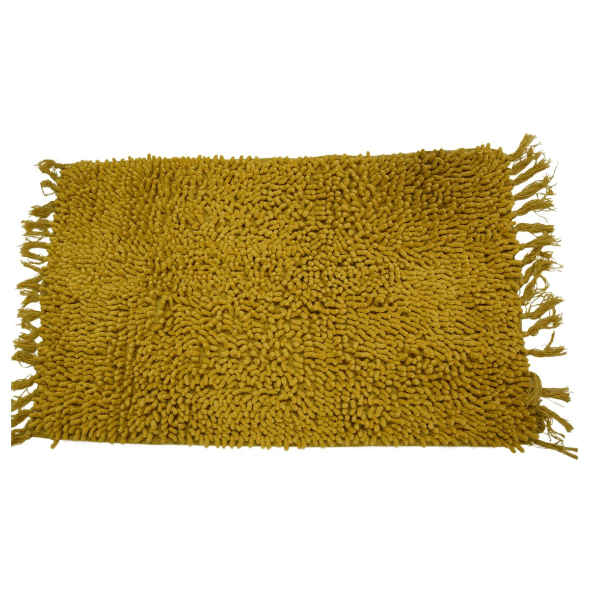 Tapis de bain en coton uni à franges SHAGGY #ffcb64, GUY LEVASSEUR