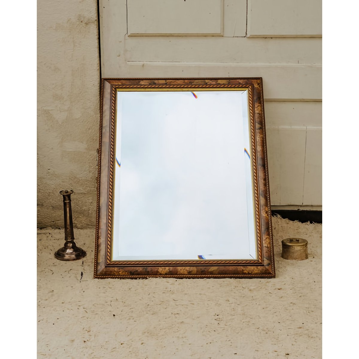 Miroir à motifs en bois Georges N°1496 - Bon état bois foncé, DEBONGOUT