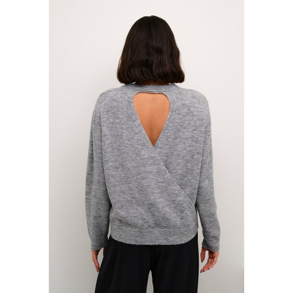 Knitted pullover gris grey melange, KAFFE