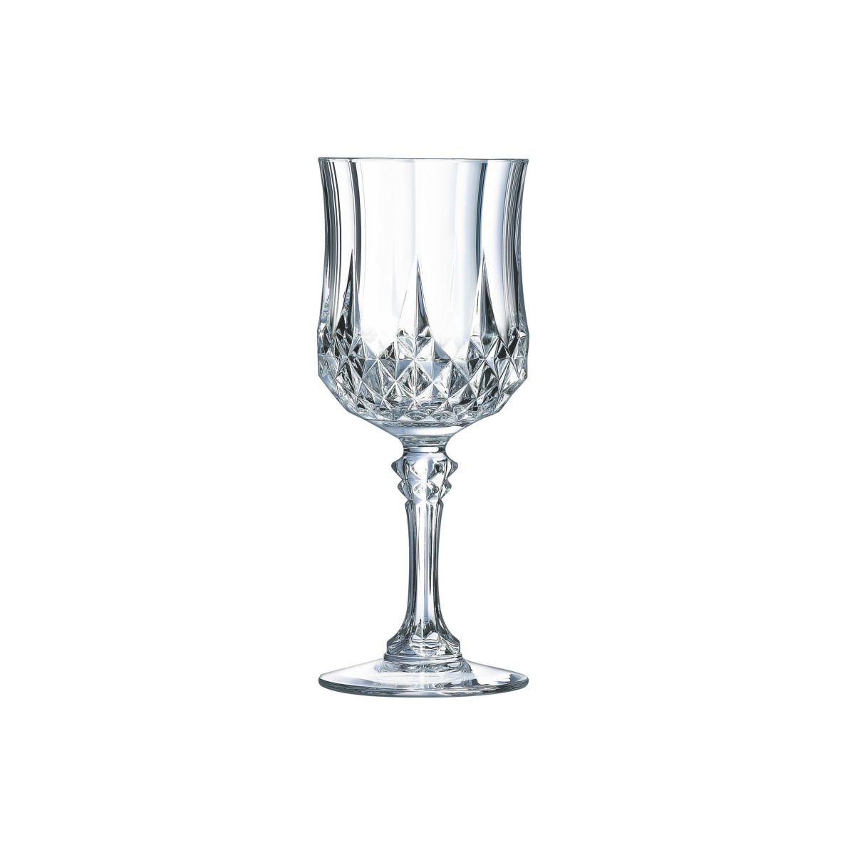 6 verres à pied 25 cl - LONGCHAMP transparent, CRISTAL D ARQUES