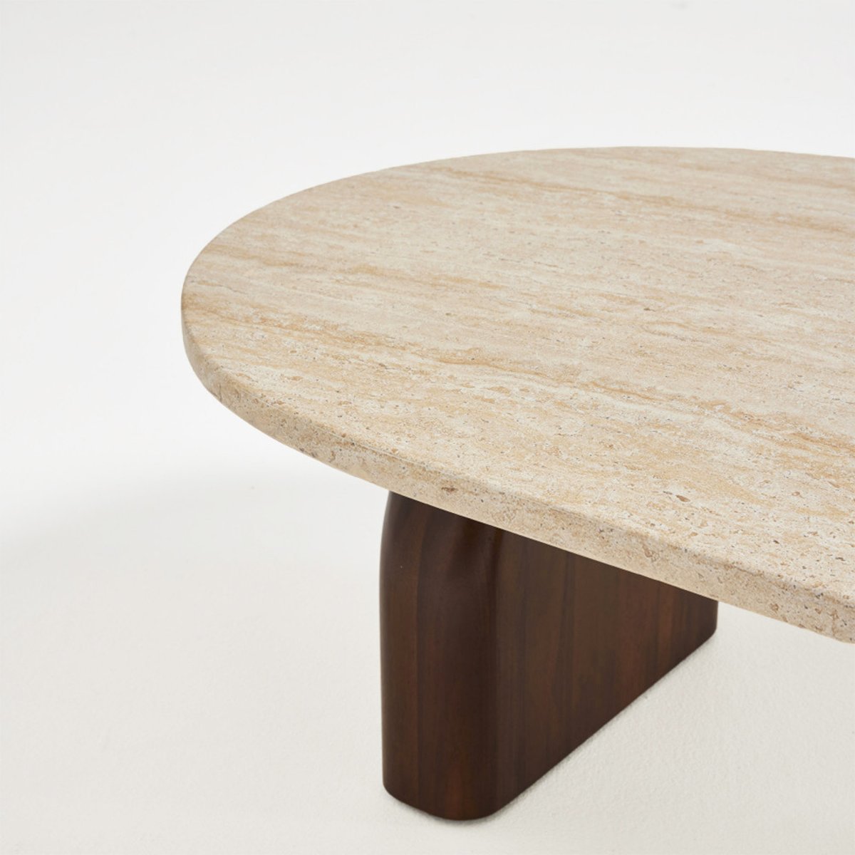 Table basse effet travertin et bois 100x60cm- LIPALI beige, DRAWER