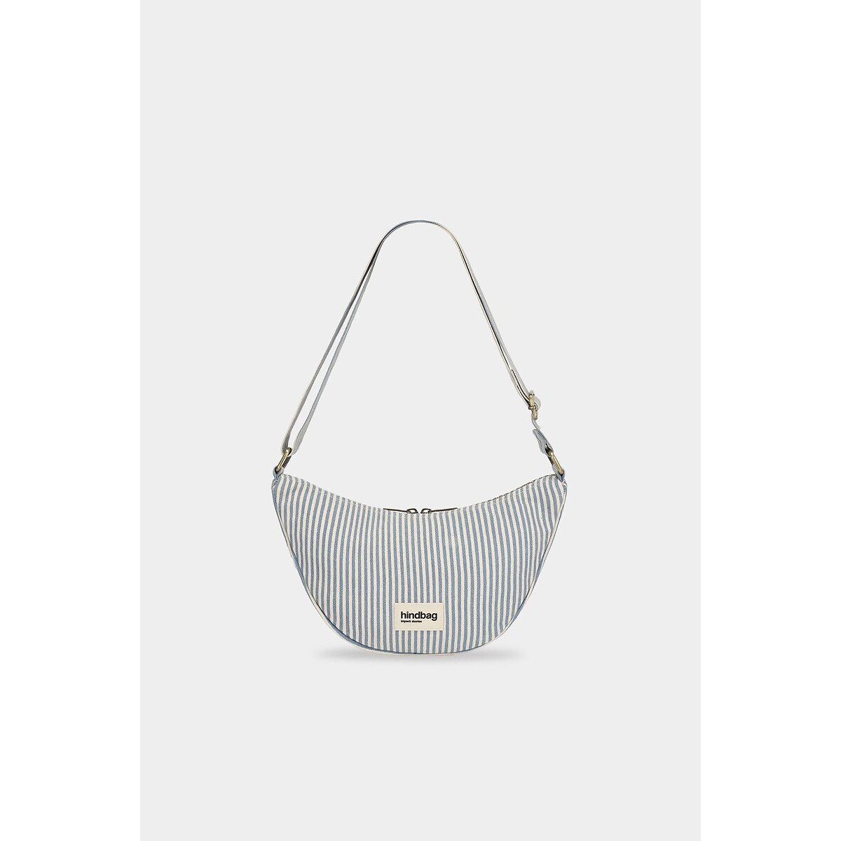 Andrea Striped Half-Moon Bum Bag blue stripes, HINDBAG