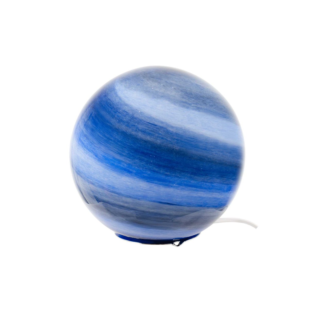 Lampe à poser en verre & métal, ASTROLIS PM bleu, C-CREATION