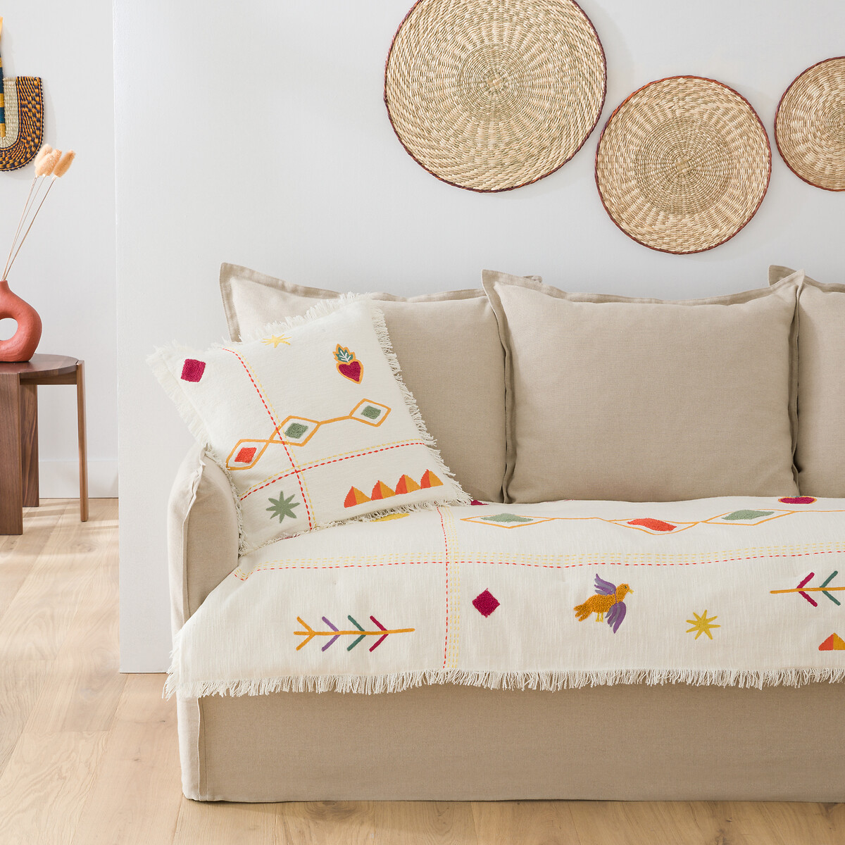 Matelas d'assise brodé, Alvarao multicolore, LA REDOUTE INTERIEURS