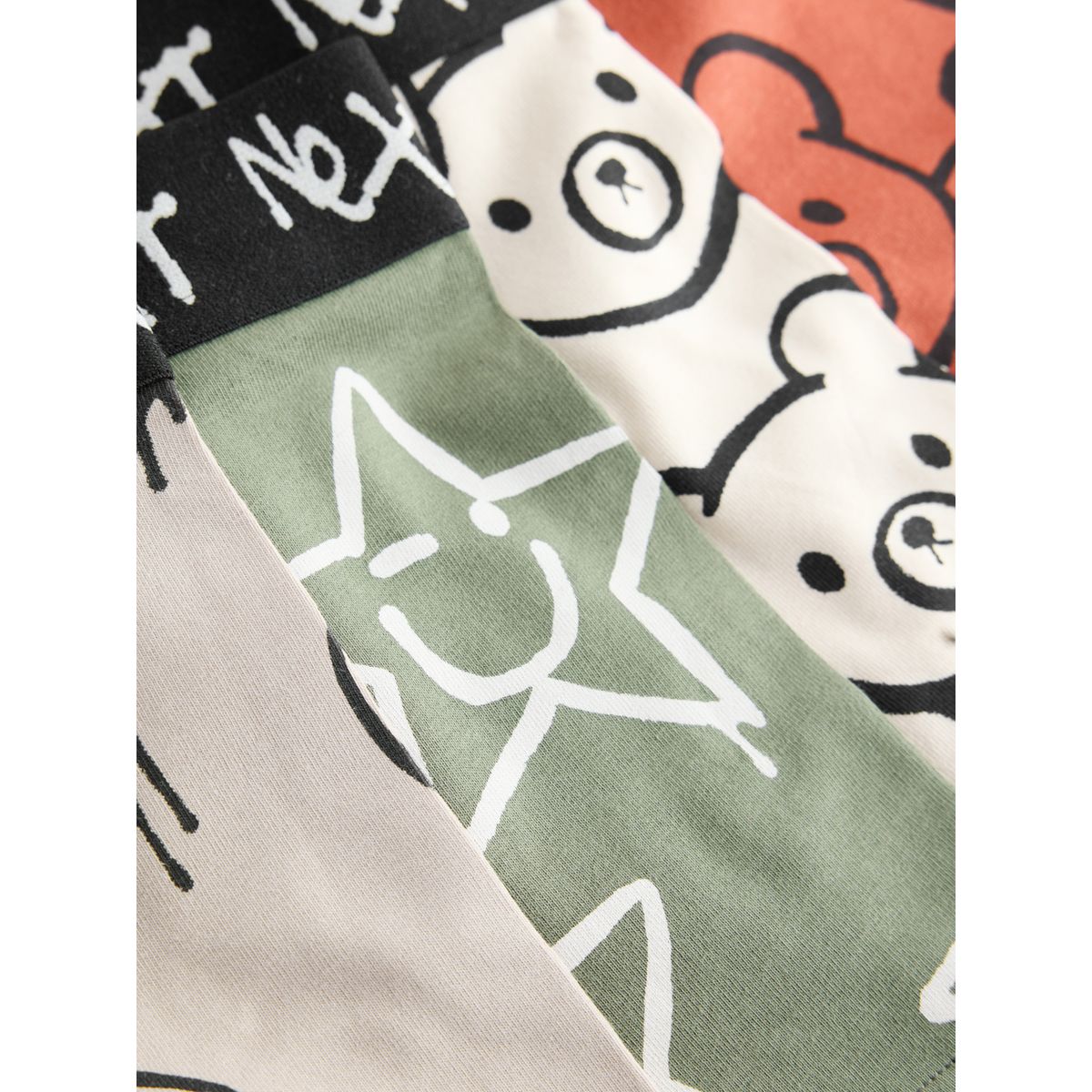 Boxer junior à motif personnage, lot de 5 caractère rouille/noir, NEXT