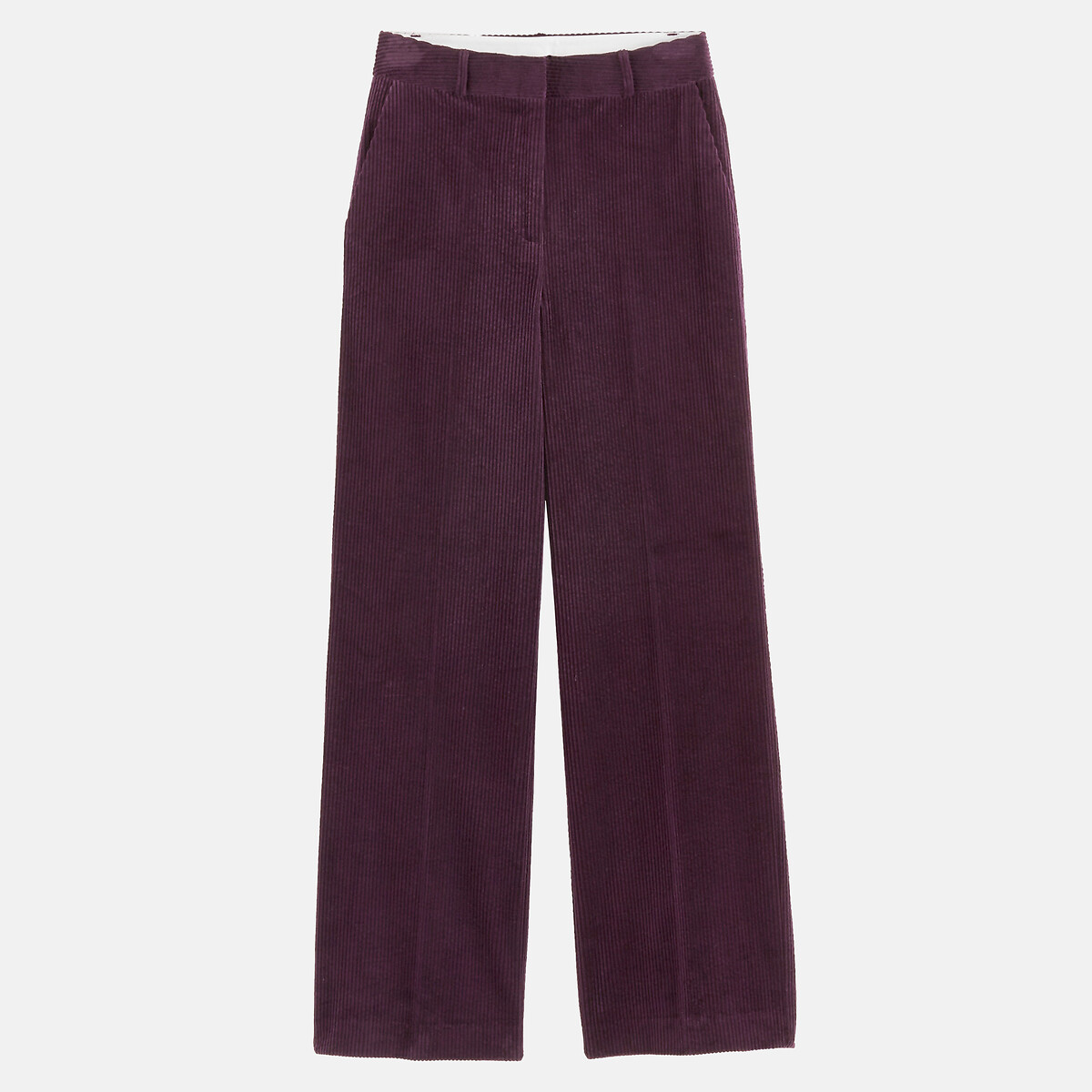 Weite High-Waist-Hose aus Cord pflaume, LA REDOUTE COLLECTIONS