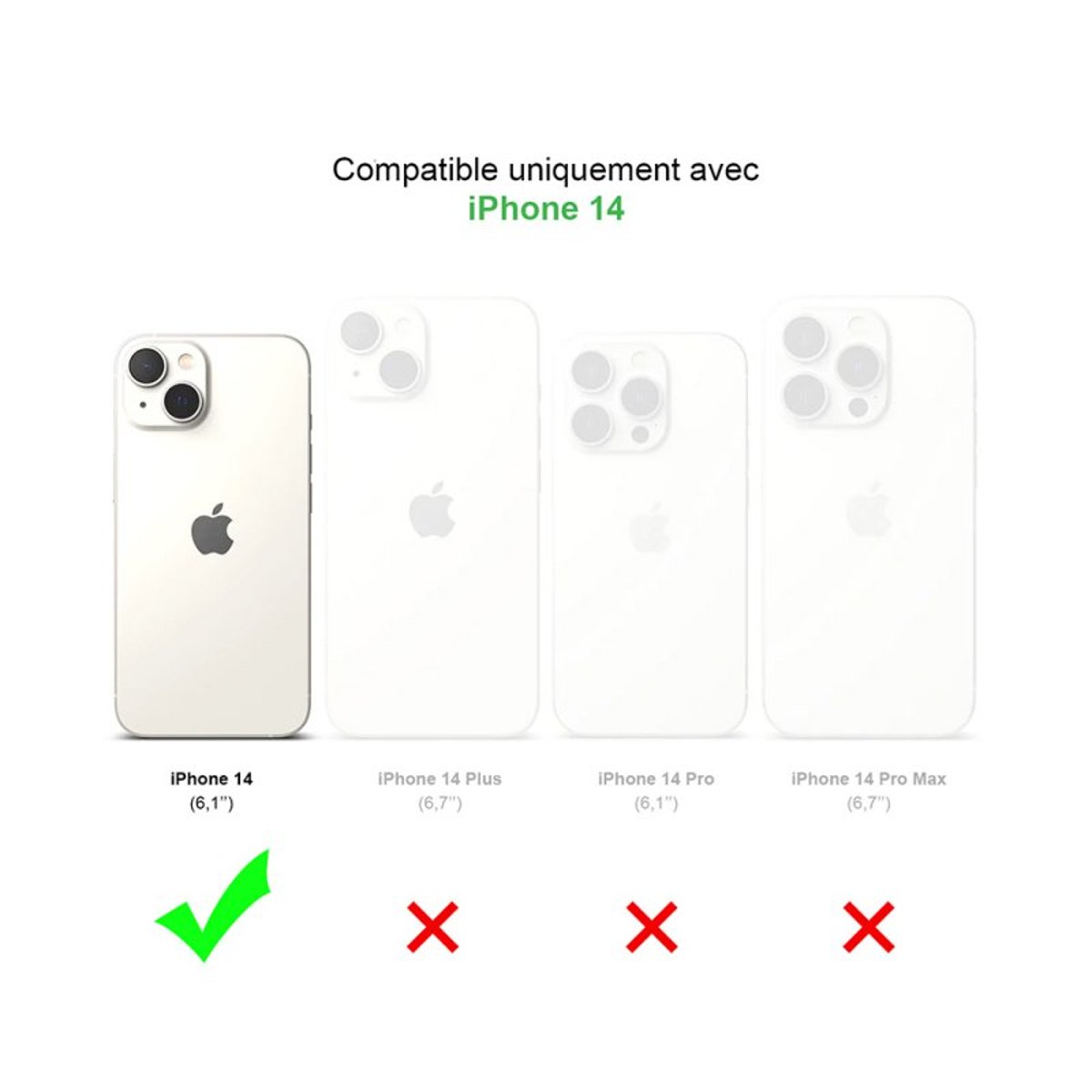 Coque iPhone 14 antichoc + 2 vitres bleu, EVETANE