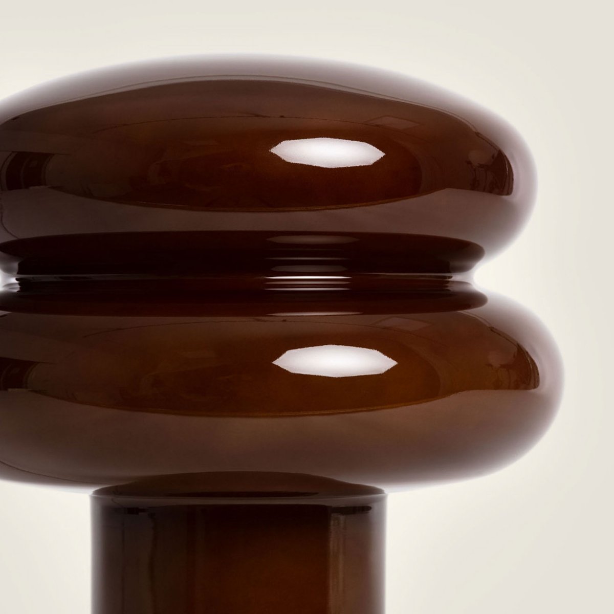 Lampe à poser ronde en verre  20cm- TINO marron, DRAWER
