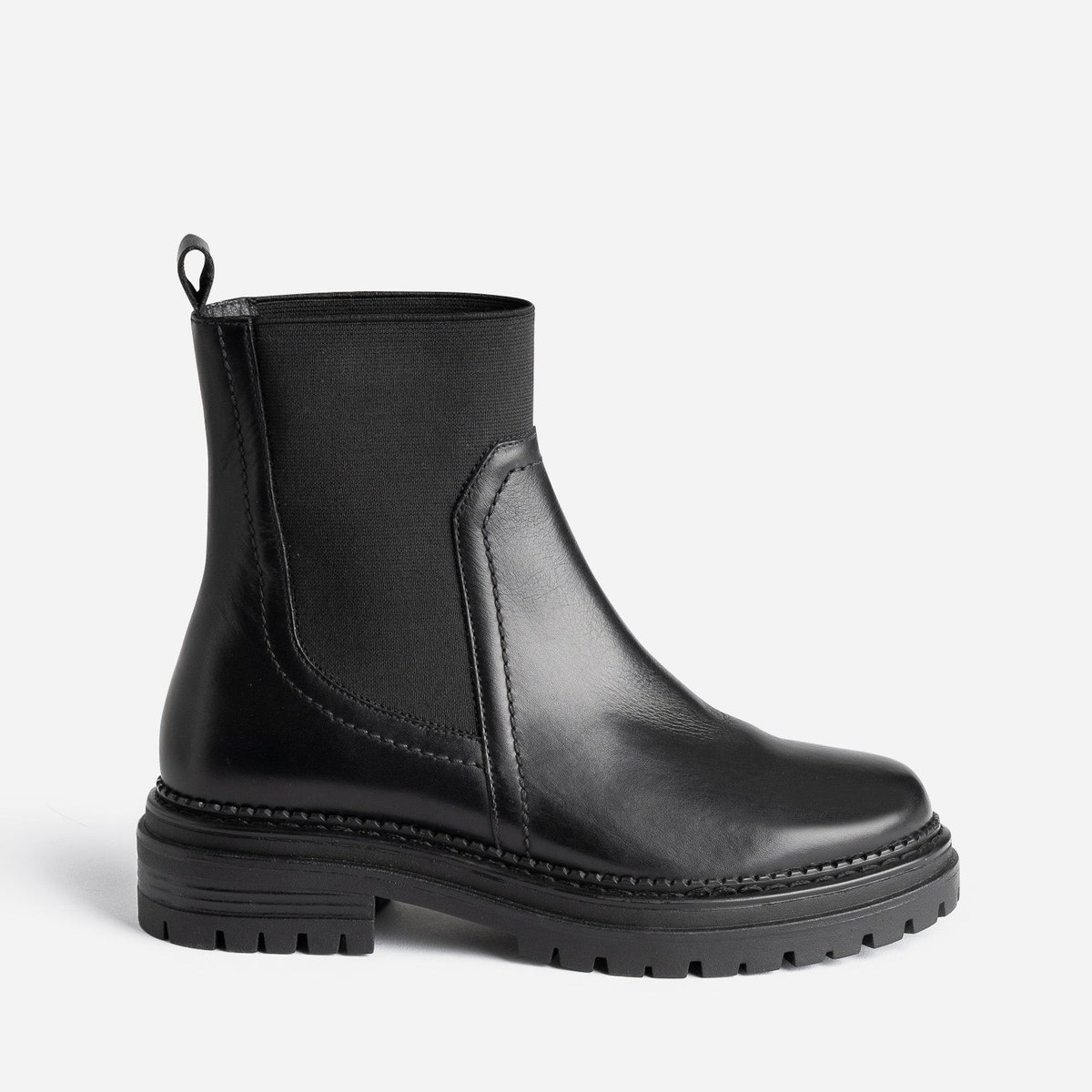 Boots en cuir POEY noir, TEXTO