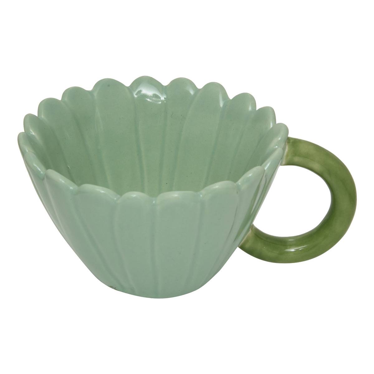 Mug FLEUR DE ROSE vert, ATMOSPHERA