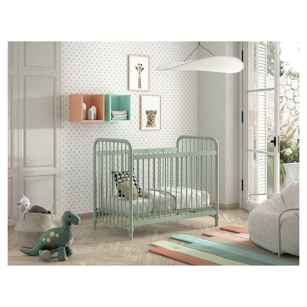 Bronxx Lit Bebe Mat Olive 60x120cm Vert Olive couleur unique, VIPACK