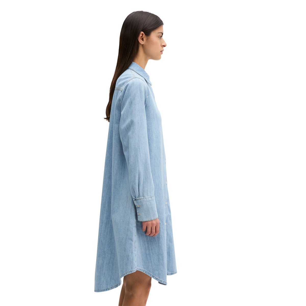 Robe en jean A-Shape en coton organique fluide bleu clair, MARC O'POLO