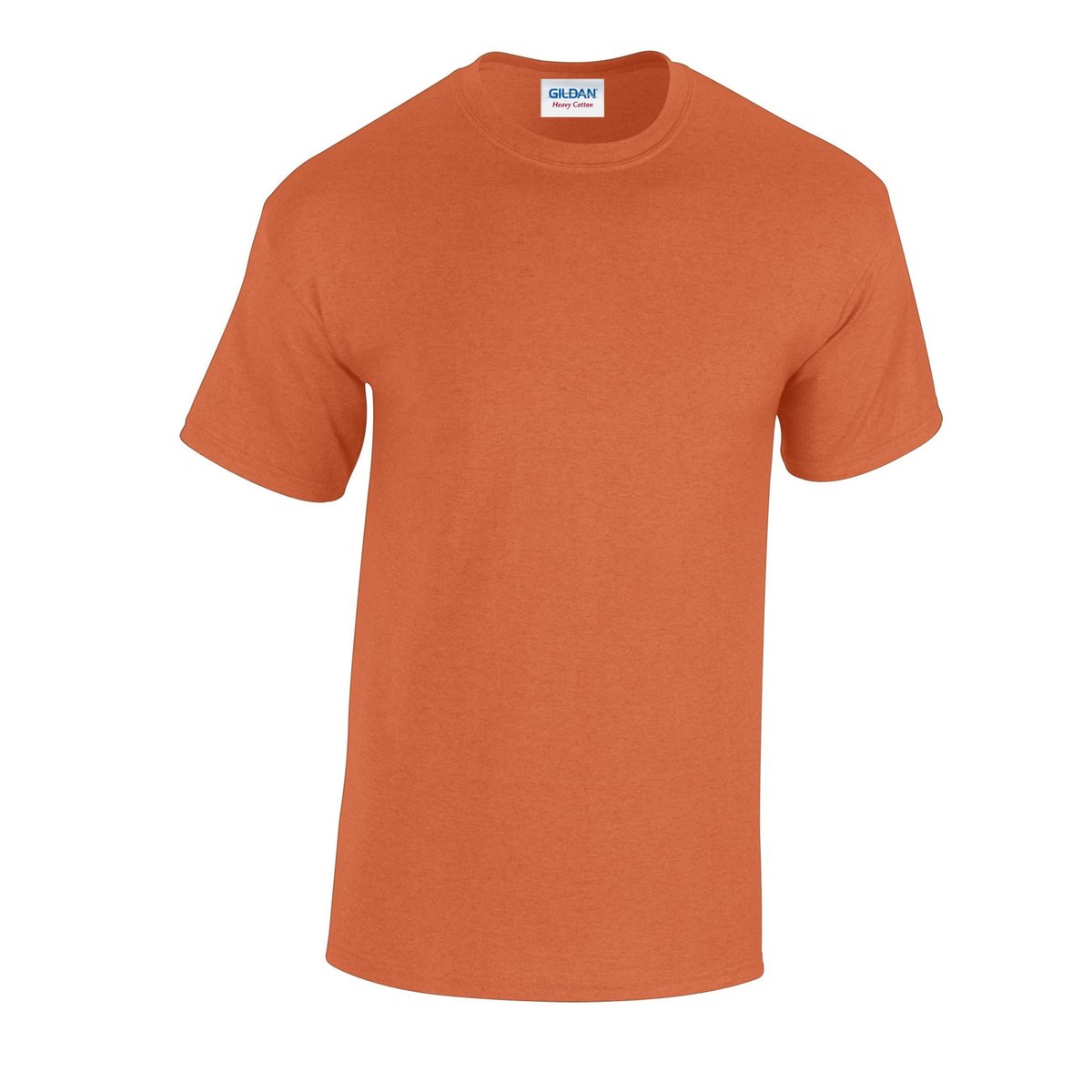 T-shirt uni à col ras-du-cou HEAVY COTTON orange brûlée, GILDAN