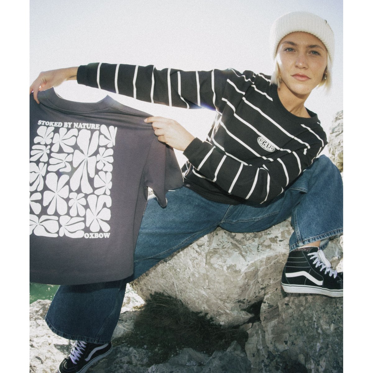 Tee-shirt manches courtes RETROFLO caviar, OXBOW