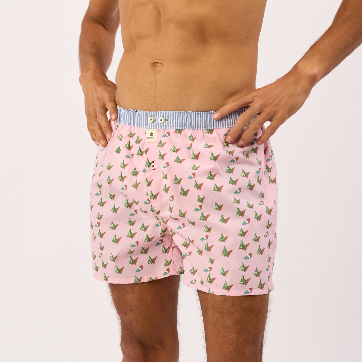 Caleçon en coton biologique FANTAISIE rose, BILLYBELT