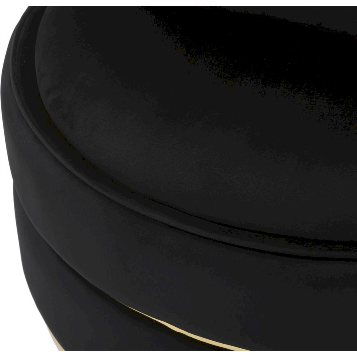 Fauteuil rond capitonné avec coussins GLAM noir et doré, RECOLLECTION