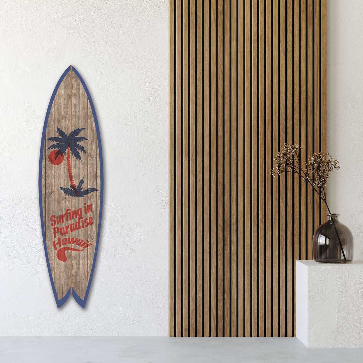 Planche de surf décorative paradise tableau alu dibond, HEXOA