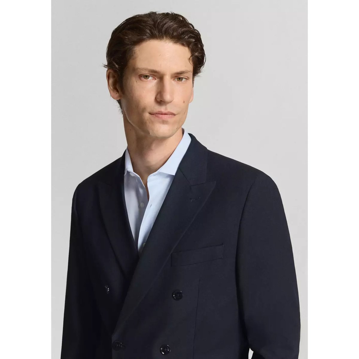 Veste de costume Monaco croisée slim-fit bleu marine, MANGO MAN