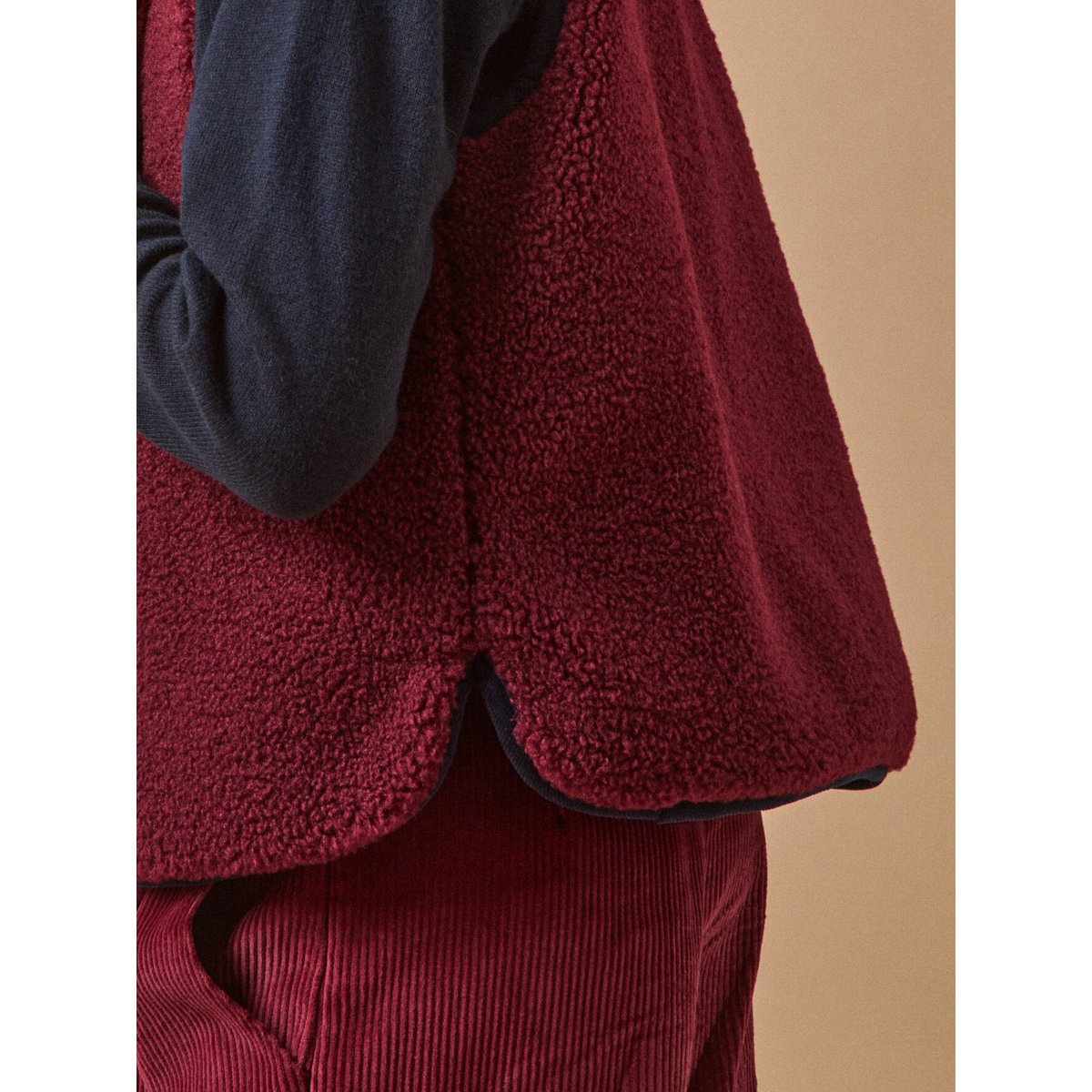 Veste en sherpa - Collection JUNIOR bordeaux, CYRILLUS