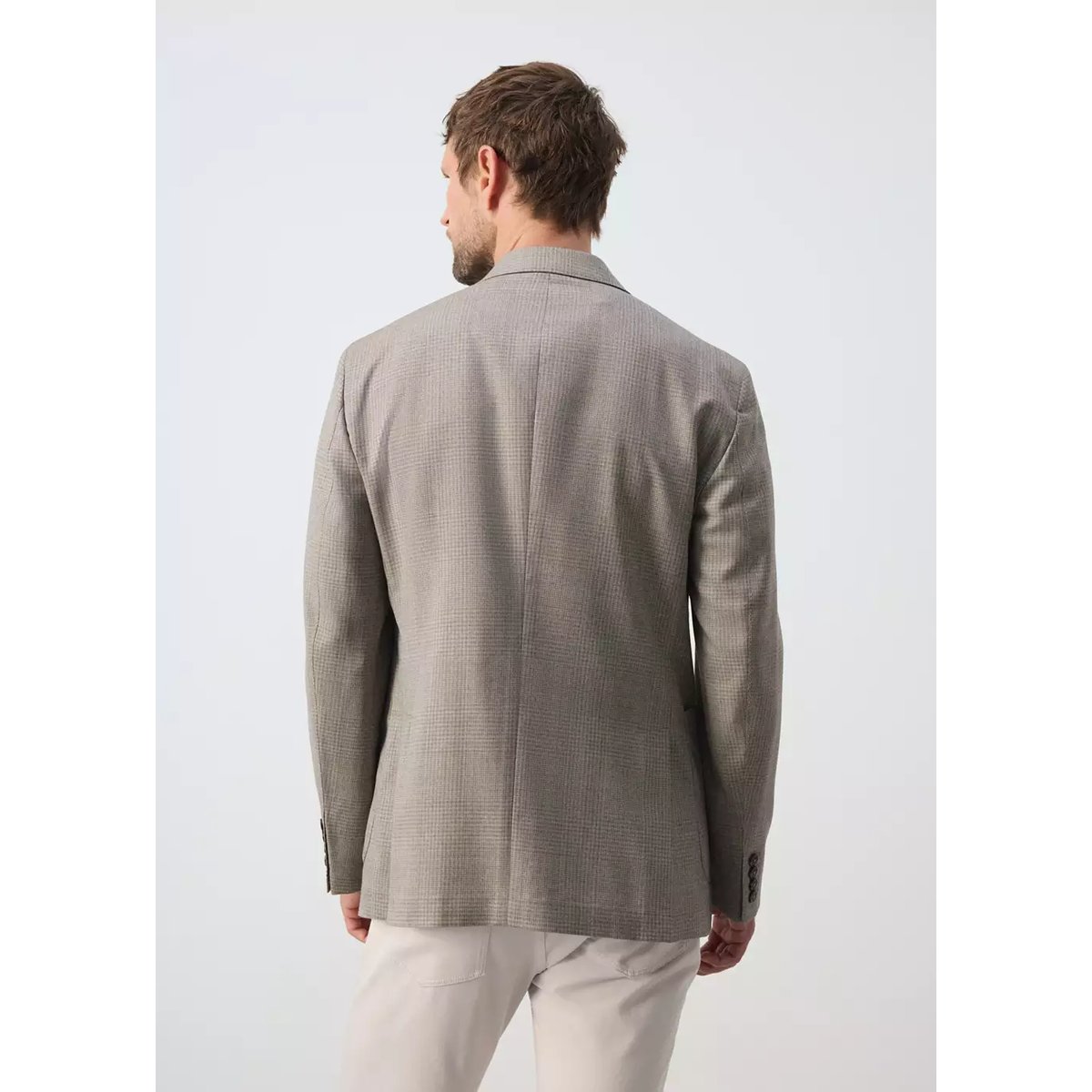 Veste costume laine slim-fit carreaux beige, MANGO MAN