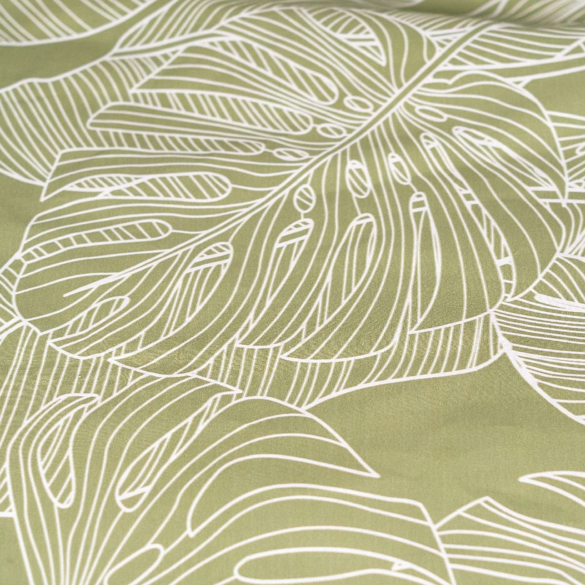 Parure de lit imprimé Floral coton SUNSHINE PAULO vert, TODAY