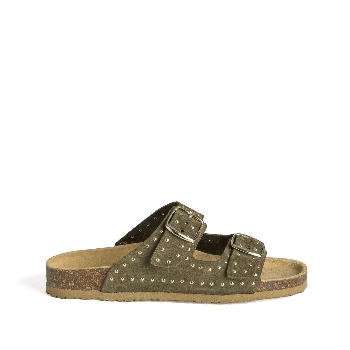 Mule en cuir ATHINE kaki, ERAM